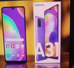 Mobile phone  Samsung A31  alongwith  original Samsung mobile  box
