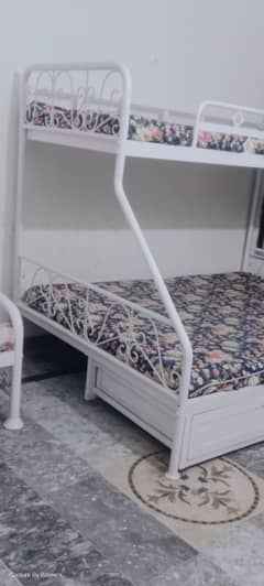 iron bunk bed & single bed