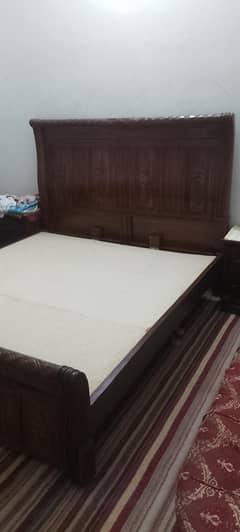 Solid wood bed set without mattress for sell