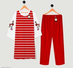 *Product Name*: 2 Pcs Women's Stitched Printed Sleep Shirt