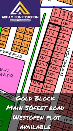 NORTH TOWN RESIDENCY PHASE 1 GOLD BLOCK 120syd westopen 50feet road face plot