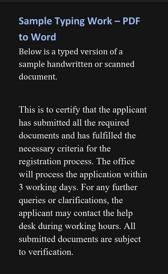 Typing, Data Entry, Freelancer, PDF to Word, Assignment Typing, 1