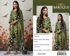 *BAROQUE AIRJET BANADORA LAWN DIGITAL PRINT ALLOVER VOLUME 3Pc*