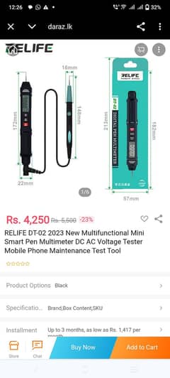 RELIFE DT-02 Pen Multimeter Measuring