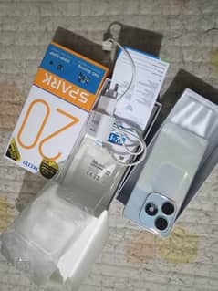 Tecno Spark 20 8+8/256 Cyber White in 10/10 condition like NEW.