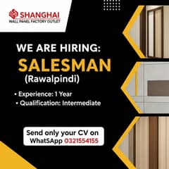 Salesman Job | Sales person required in Rawalpindi