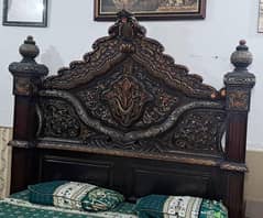 King size bed two sides tables dressing pure wood
