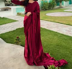 Once worn silk maroon saree