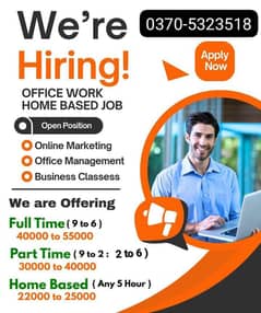We are hiring staff online marketing and office management