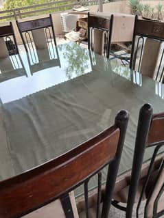 Elegant Rott Iron Dining Table Set with 6 chairs