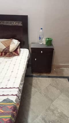 double wooden bed