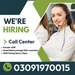 Call center staff only female required
