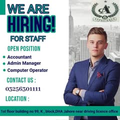 Female Staff required Accountant II Admin Manager II Computer Operator