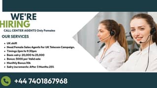 Call Centre - Female Sales Agent Needed!