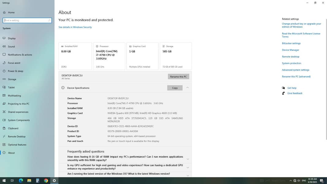 i7 4th Generation CSP  board + processor (Asus) 3.60 ghz processor 3