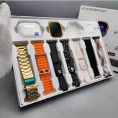 10 in 1 I20 Ultra 2 Max Suit Watch With 7 Straps+ TWS Earphones+ Cover