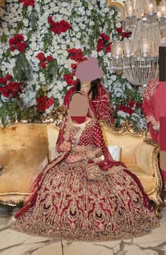 DEEP RED MODERN BARAT MNR CUSTOM MADE LEHNGA
