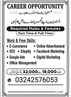We have need male and female for office work