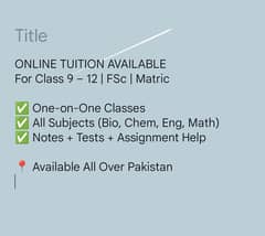 online tuition class 9 to 12