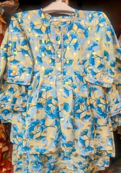 Printed Poly-Cotton 2 piece suit