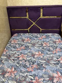 Single Bed- Almost New. Stylish Headboard with Velvet Finish