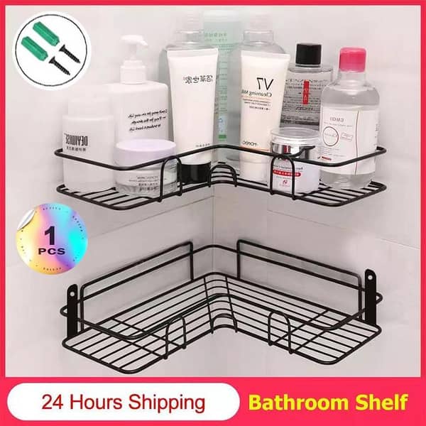 Toilet Shelf Shower Shelves Shampoo Storage Rack Kitchen Corner Holder Punch-Free Wall Mounted Organizer Bathroom Accessories