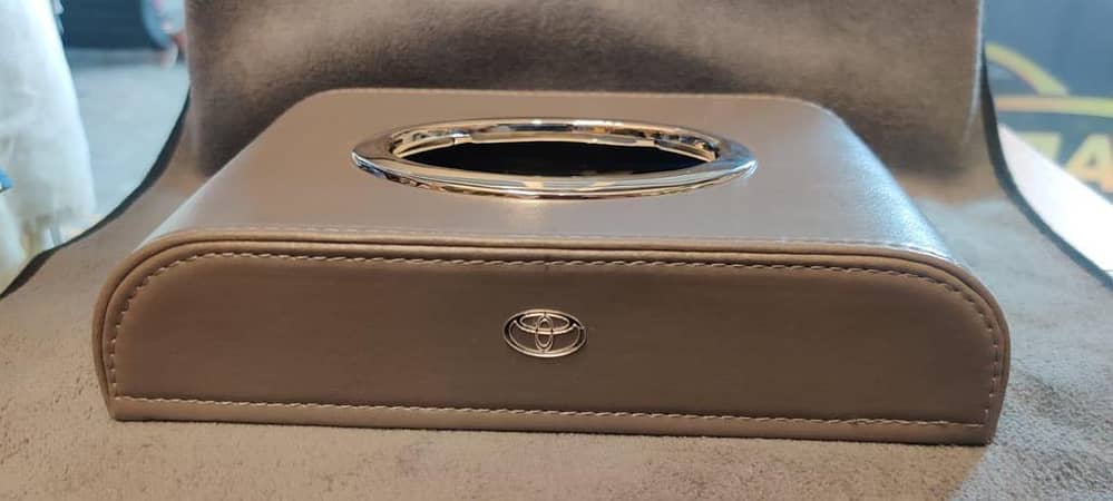 Toyota Logo PU Leather Tissue Box for Cars