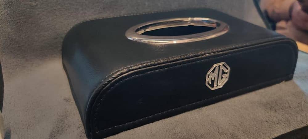 MG Logo PU Leather Tissue Box for Your Car Dashboard