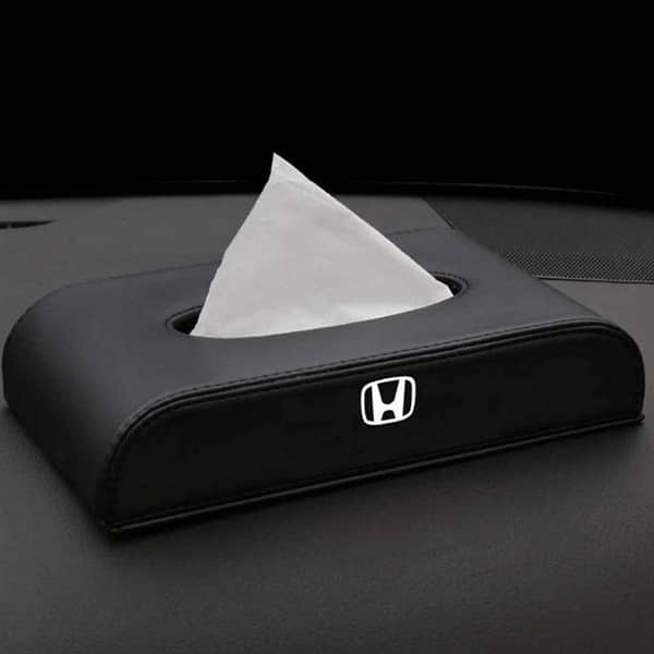 Honda Logo PU Leather Tissue Box for Car Dashboard