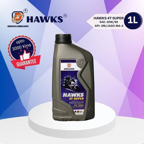 Deewan Hawks 4T Super SAE 20W50 API SM JASO MA2 - 1L