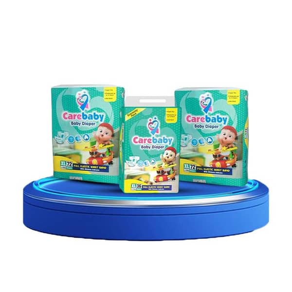 Carebaby Diapers (2 Mega Pack & 1 Economy Pack) X-Large size , 180 count