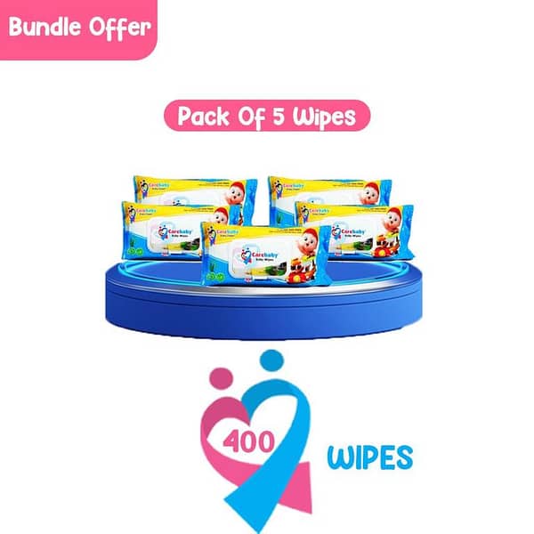 Carebaby Baby Wipes, 80 Count - Set of 5 Packs