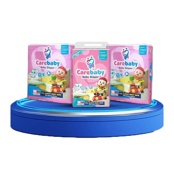 Carebaby Medium Size Diapers - 220 Count (2 Mega Packs & 1 Economy Pack)
