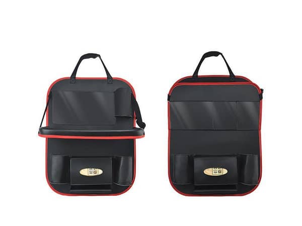 Rear Seat Organizer Red Black