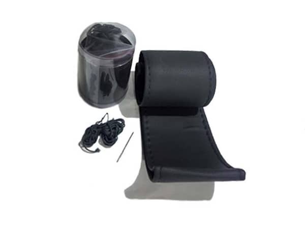 Leather Steering Wheel Cover in Black