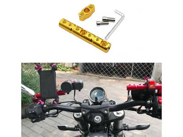 Motorcycle Multi Function Extension Rod Bracket Yellow