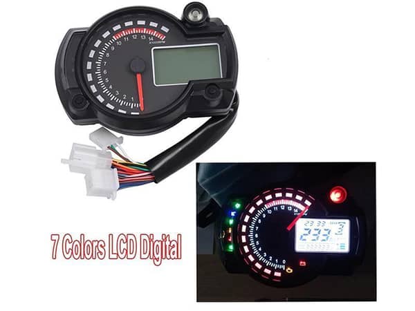 Digital Rpm and Speedometer 7 colors LCD Light Universal For All Bikes