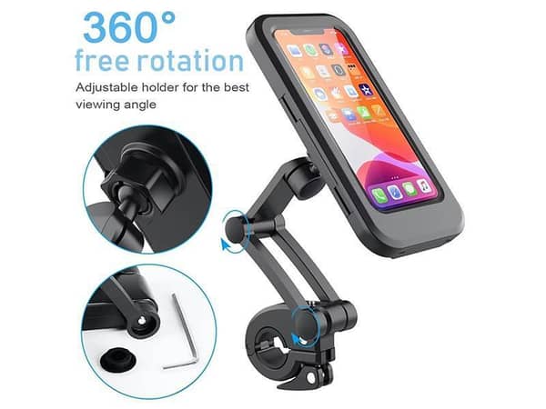 Mobile Holder Adjustable For Best Viewing Angle Waterproof Universal For All Bikes