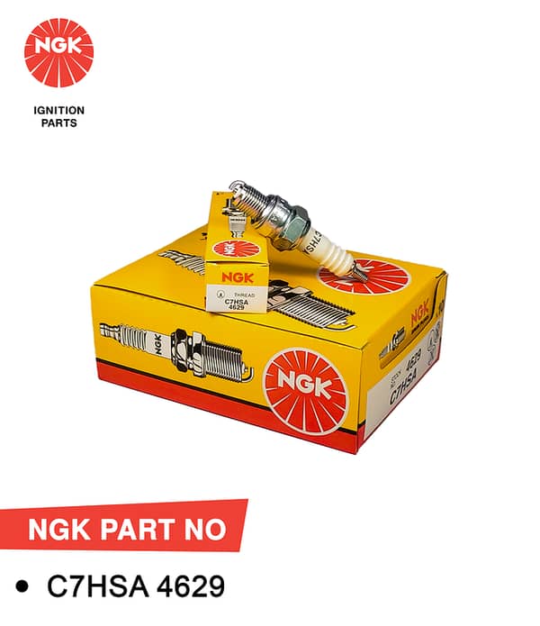 NGK Spark Plug  for Honda CD70, Yamaha YBR 125, YBZ 125G, YB125Z/DX, Suzuki GD 110 & All 70cc Bikes C7HSA : 4629 (Japan)