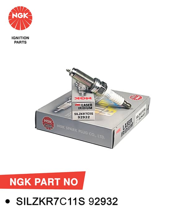 NGK Spark Plug LASER IRIDIUM  For Honda Civic 1800CC , Kia Sportage, Hyundai Tuscon SILZKR7C11S : 92932 (Japan)