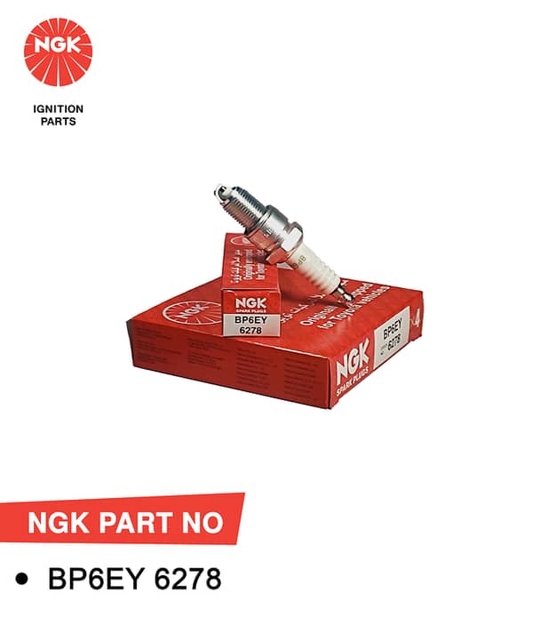 NGK Spark Plug For for Suzuki Mehran, Bolan, Ravi, Cultus Old, Margalla, Khyber, Alto 1000cc, Small Generators BP6EY : 6278 (Japan)