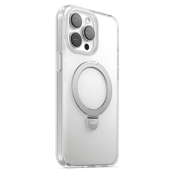 joyroom bp004 shock proof and flexible case  clear tpu for iphone 15 pro max matte soft silicone kickstand cover compatible with magsafe phone case jelly protective cover