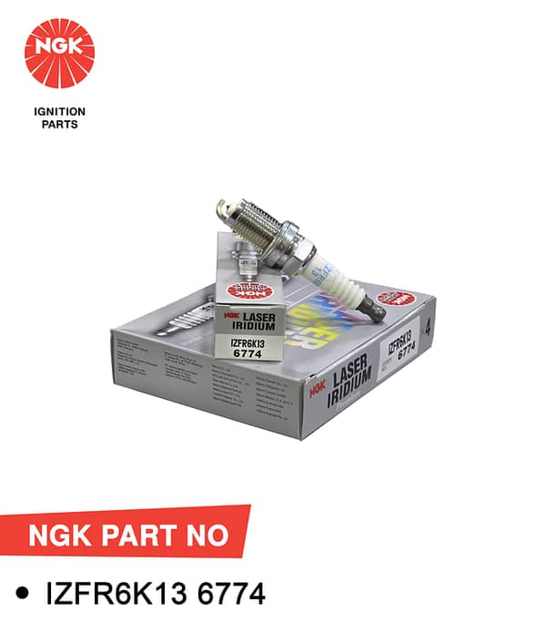 NGK Spark Plug IZFR6K13: LASER IRIDIUM for Honda City GM1 1300CC/1500CC (2009-2022) - 6774 (Japan)