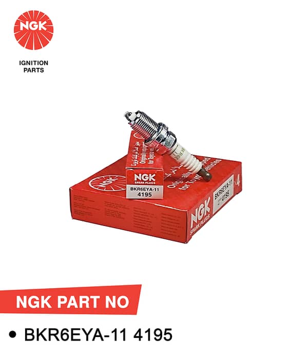NGK BKR6EYA-11 Spark Plug for Toyota Corolla, Suzuki Baleno, Liana, APV, Cultus EFI, Honda City, Civic - Made in Japan