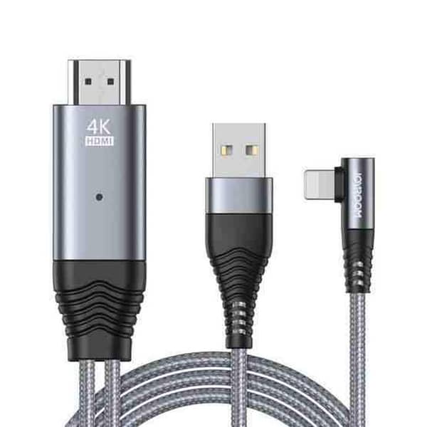 joyroom sy35l1 8 pin to hdmi 4k  2 in 1 adapter cable  multi connector jack for android and iphone usb to aux audio converter mobile phone