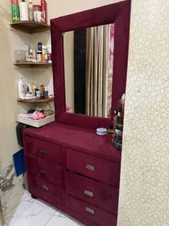 Bed set with dressing table and side tables with curtains 03218482047