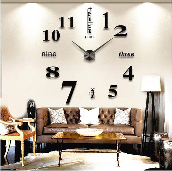 EVENTO Wooden 3D WALL CLOCK 7 Big Size Clock Quartz Watch DIY Design Decoration For Bedroom, Home Decor Living and Drawing Room And Offices And For Gifts Piece Item