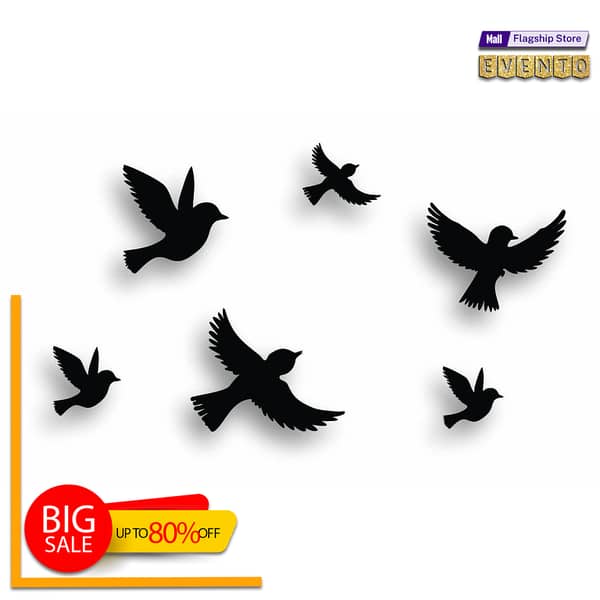 EVENTO 3D Flying Birds Wooden Wall Art DIY Design Decoration Piece for Home Decor and for Girls Room and for Gift Items