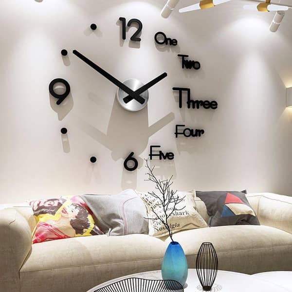 EVENTO Wooden 3D WALL CLOCK Dot Big Size Clock Quartz Watch DIY Design Decoration For Bedroom, Home Decor Living and Drawing Room And Offices And For Gifts Piece Item