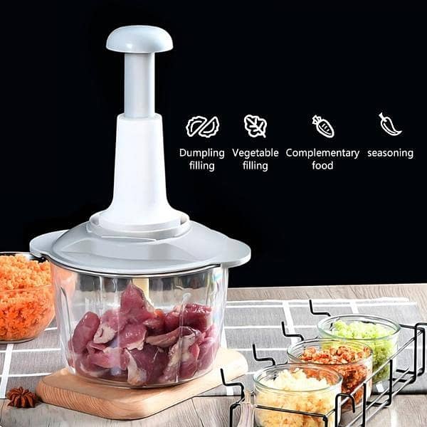 Manual Chopper Hand Operated - Manual Hand-Powered Food Chopper Machin